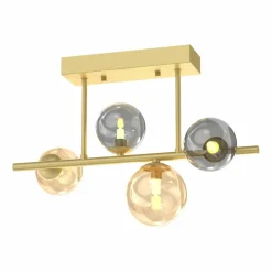 Cheap Złota lampa sufitowa z kolorowymi kloszami MX5918-4-EGN VILLA | Kaja Żyrandole Nowoczesne