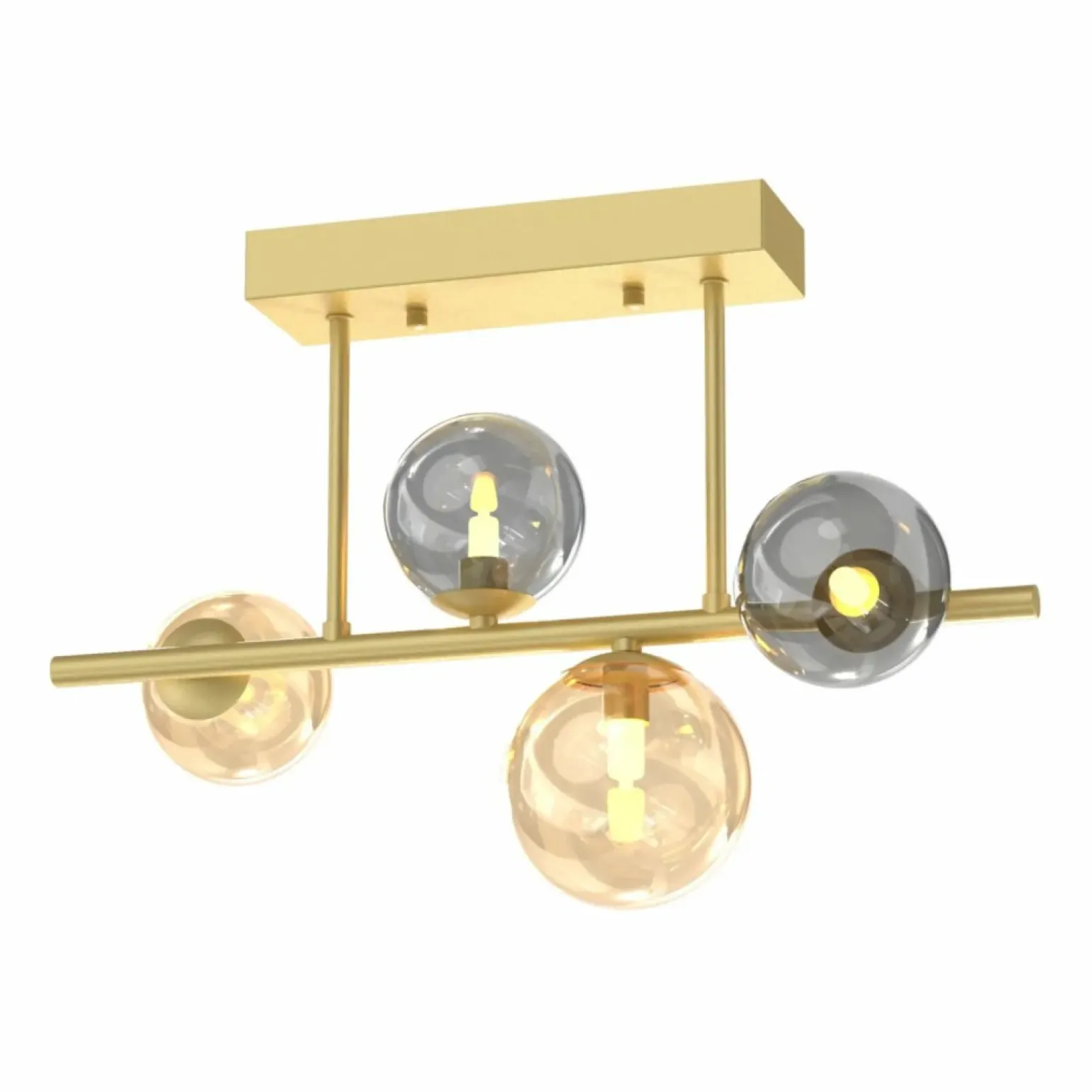 Cheap Złota lampa sufitowa z kolorowymi kloszami MX5918-4-EGN VILLA | Kaja Żyrandole Nowoczesne