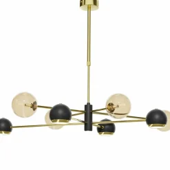 Store Złota lampa sufitowa z okrągłymi kloszami JUP 1972 MOKA | Kaja Żyrandole Nowoczesne