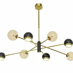 Store Złota lampa sufitowa z okrągłymi kloszami JUP 1972 MOKA | Kaja Żyrandole Nowoczesne