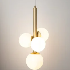 Hot Złota lampa wisząca do pokoju dziennego SIG 40780 z serii PERLA LUX Żyrandole Nowoczesne