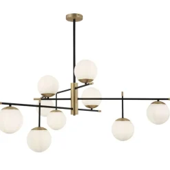 Store Złota lampa wisząca do salonu MOD048PL-09G NOSTALGIA | Kaja Żyrandole Nowoczesne