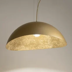 Best Złota lampa wisząca, jedno źródło światła SIG 40596 z serii SOLARIS Żyrandole Nowoczesne