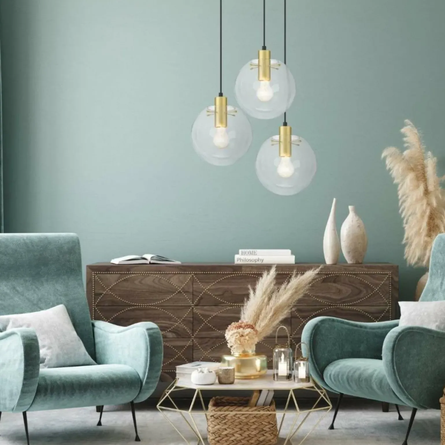 Best Sale Złota lampa wisząca kula ⌀30cm LP-004/1P L GD PUERTO | Kaja Żyrandole Nowoczesne