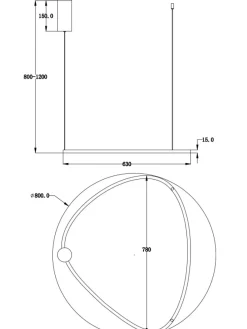 Online Złota lampa wisząca LED o mocy 36W MOD072PL-L36BSK1 z serii GLINT Żyrandole Nowoczesne
