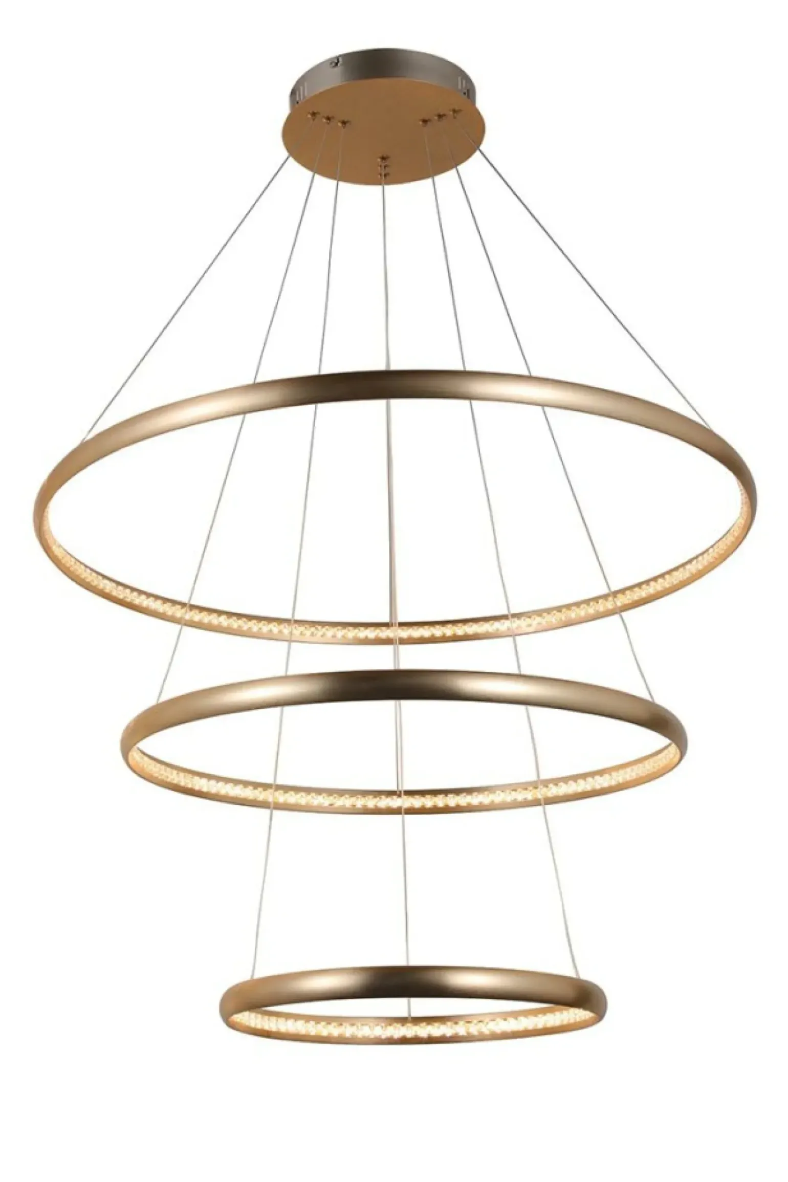 Cheap Złota lampa wisząca LED okręgi do salonu AZ4429 BRIGHTON | Kaja Żyrandole Nowoczesne