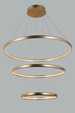 Cheap Złota lampa wisząca LED okręgi do salonu AZ4429 BRIGHTON | Kaja Żyrandole Nowoczesne