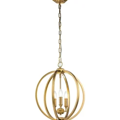 Sklep Kaja Złota lampa wisząca na łańcuchu FE-CORINNE-3P-M-BB z serii CORINNE