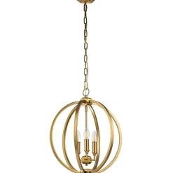 Sklep Kaja Złota lampa wisząca na łańcuchu FE-CORINNE-3P-M-BB z serii CORINNE