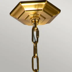 Sklep Kaja Złota lampa wisząca na łańcuchu FE-CORINNE-3P-M-BB z serii CORINNE