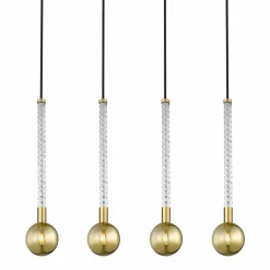 Flash Sale Złota lampa wisząca na listwie, nad stół P0583-04A-2GHF MIDA | Kaja Żyrandole Nowoczesne