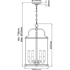 Sklep Kaja Złota lampa wisząca, szklany klosz HK-GENTRY-P-L-PB z serii GENTRY