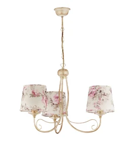Sklep Kaja Złota lampa wisząca z abażurami w kwiaty JUP 1283 SARA | Kaja
