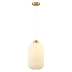Best Złota lampa wisząca z dekoracyjnym kloszem PND-52636-1-GD serii LINDO Żyrandole Nowoczesne