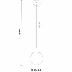 Best Sale Złota lampa wisząca z kulistym kloszem TK 4609 z serii CADIX | Kaja Żyrandole Nowoczesne