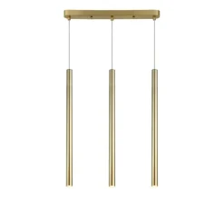 New Złota lampa wisząca z tubami, nad stół LP-894/3L GD LUNGO | Kaja Żyrandole Nowoczesne