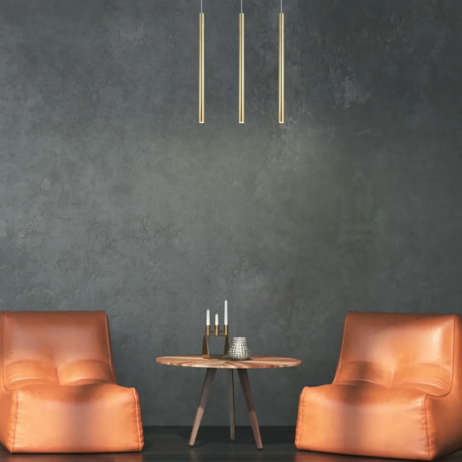 New Złota lampa wisząca z tubami, nad stół LP-894/3L GD LUNGO | Kaja Żyrandole Nowoczesne