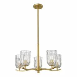 Discount Złota lampa z kryształowymi kloszami P0590-05B-V7AC TAZZA | Kaja Żyrandole Nowoczesne