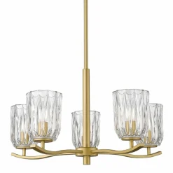 Discount Złota lampa z kryształowymi kloszami P0590-05B-V7AC TAZZA | Kaja Żyrandole Nowoczesne