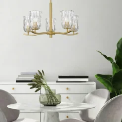 Discount Złota lampa z kryształowymi kloszami P0590-05B-V7AC TAZZA | Kaja Żyrandole Nowoczesne