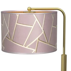 Sklep Kaja Złota lampka nocna z różowym abażurem MLP7592 ZIGGY | Kaja Oświetlenie