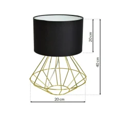 Sklep Kaja Złota lampka stołowa z czarnym abażurem MLP6272 z serii LUPO | Kaja Oświetlenie