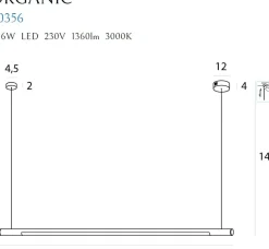 Store Złota listwa 100cm LED ze ściemniaczem MX P0356D ORGANIC P | Kaja Żyrandole Nowoczesne