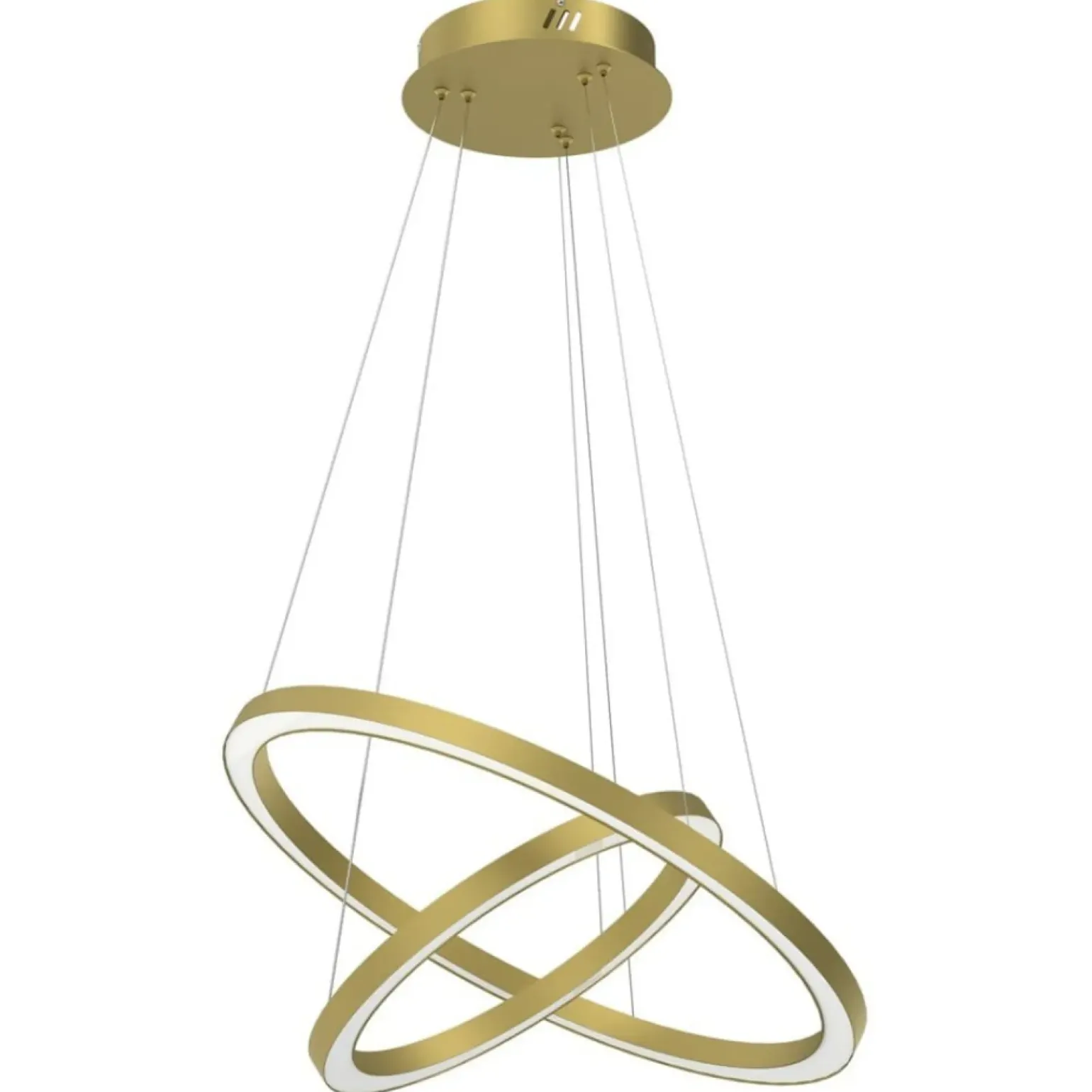 Store Złota, matowa lampa wisząca, dwa okręgi ML8423 z serii GALAXIA | Kaja Oświetleni Żyrandole Nowoczesne