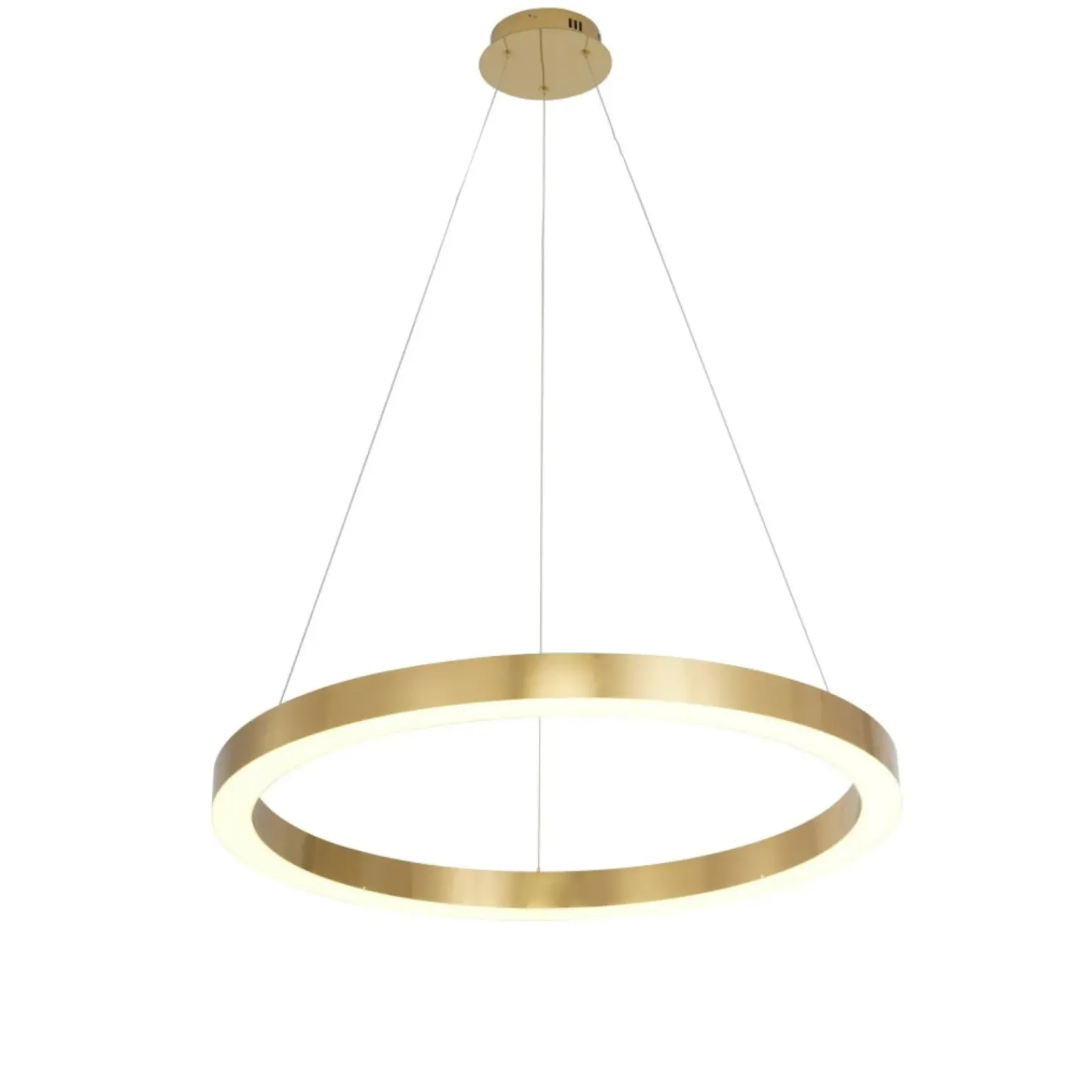 Best Złota obręcz LED wisząca do salonu LP-033/1P L GD SHINY z serii MIDWAY Żyrandole Nowoczesne