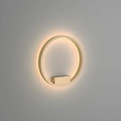 Sklep Kaja Złota obręcz, ledowa lampa ścienna MOD058WL-L25BS3K z serii RIM | Kaja