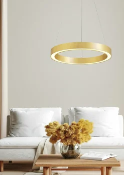 Cheap Złota, okrągła lampa wisząca LED PL200910-400-GD CARLO | Kaja Żyrandole Nowoczesne