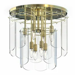 Online Złota plafoniera z wiszącymi szkiełkami MX3523-8M-EGN NIRA | Kaja Żyrandole Nowoczesne