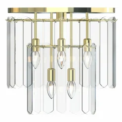 Online Złota plafoniera z wiszącymi szkiełkami MX3523-8M-EGN NIRA | Kaja Żyrandole Nowoczesne