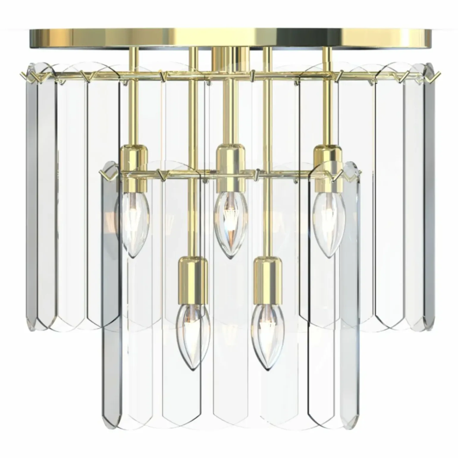 Online Złota plafoniera z wiszącymi szkiełkami MX3523-8M-EGN NIRA | Kaja Żyrandole Nowoczesne