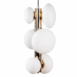 Store Złota, smukła lampa wisząca z kloszami ZM 1195 OMI | Kaja Oświetlenie Żyrandole Nowoczesne