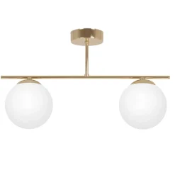 Store Złoto-biała lampa sufitowa nad aneks kuchenny K-5421 z serii REA Żyrandole Nowoczesne