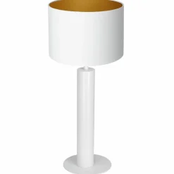 Sklep Kaja Złoto-biała lampka stołowa z abażurem LX 3662 z serii TABLE LAMPS