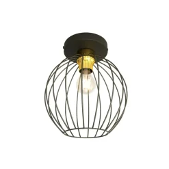 Cheap Złoto-czarna lampa sufitowa z drucianym kloszem 1370/1 z serii NEST Żyrandole Nowoczesne