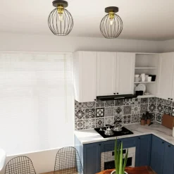 Cheap Złoto-czarna lampa sufitowa z drucianym kloszem 1370/1 z serii NEST Żyrandole Nowoczesne