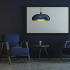 Store Złoto-niebieska lampa wisząca do kuchni MLP8033 z serii LINCOLN | Kaja Oświetlen Żyrandole Nowoczesne