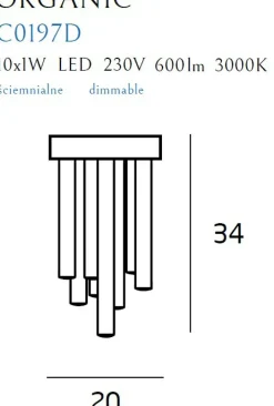 Sklep Kaja Złoty, ściemnialny plafon Ø20cm LED MX C0197D ORGANIC PL | Kaja