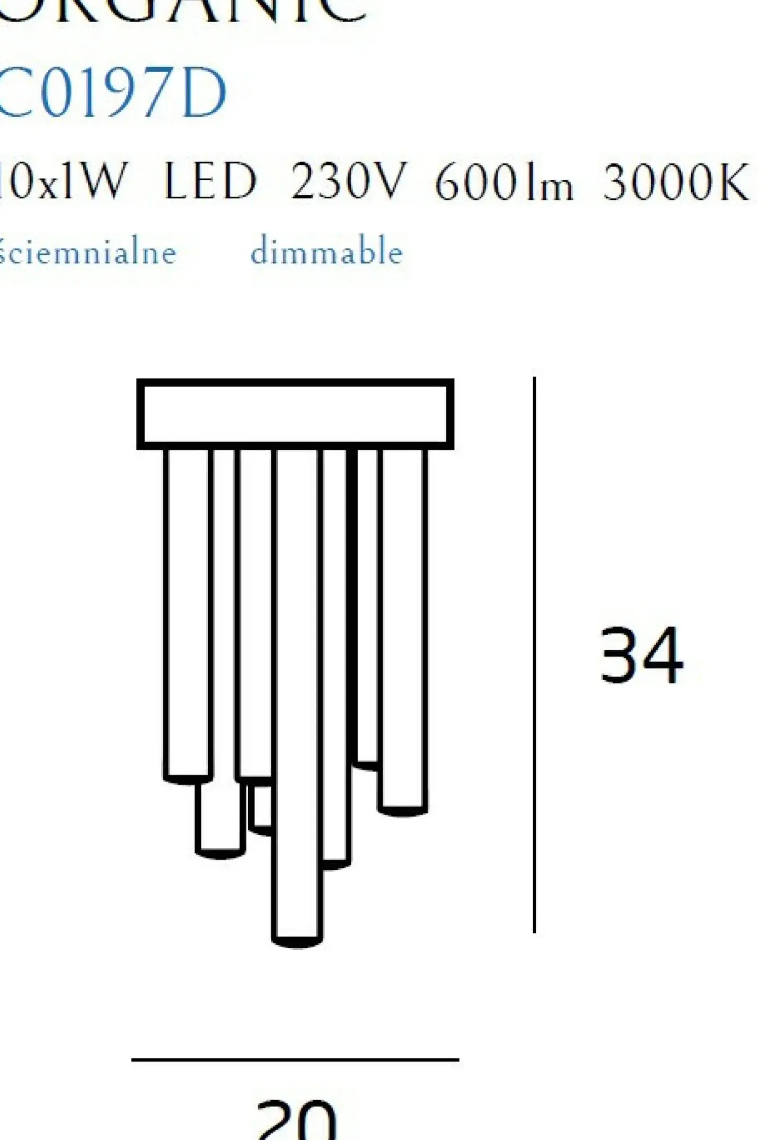 Sklep Kaja Złoty, ściemnialny plafon Ø20cm LED MX C0197D ORGANIC PL | Kaja