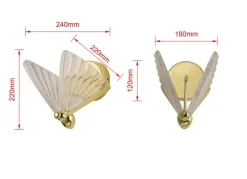 Sklep Kaja Złoty, dekoracyjny kinkiet w formie motyla LP-1715/1W MARIPOSA | Kaja