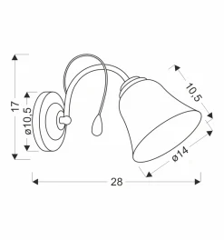 Sklep Kaja Złoty, elegancki kinkiet w stylu retro 21-22431 ORA | Kaja Oświetlenie