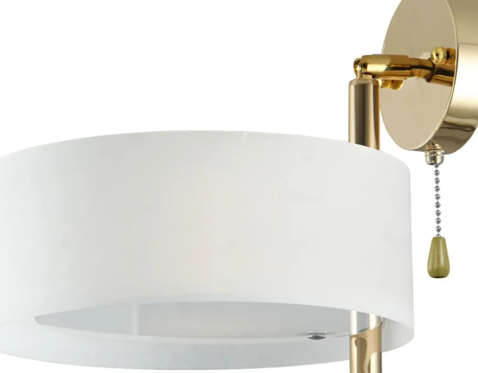 Sklep Kaja Złoty kinkiet z białym abażurem DRS8006/1 TR BL | Kaja Oświetlenie