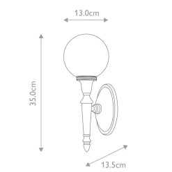Sklep Kaja Złoty kinkiet z kloszem w kulką BATH-DRYDEN4-PB z serii DRYDEN