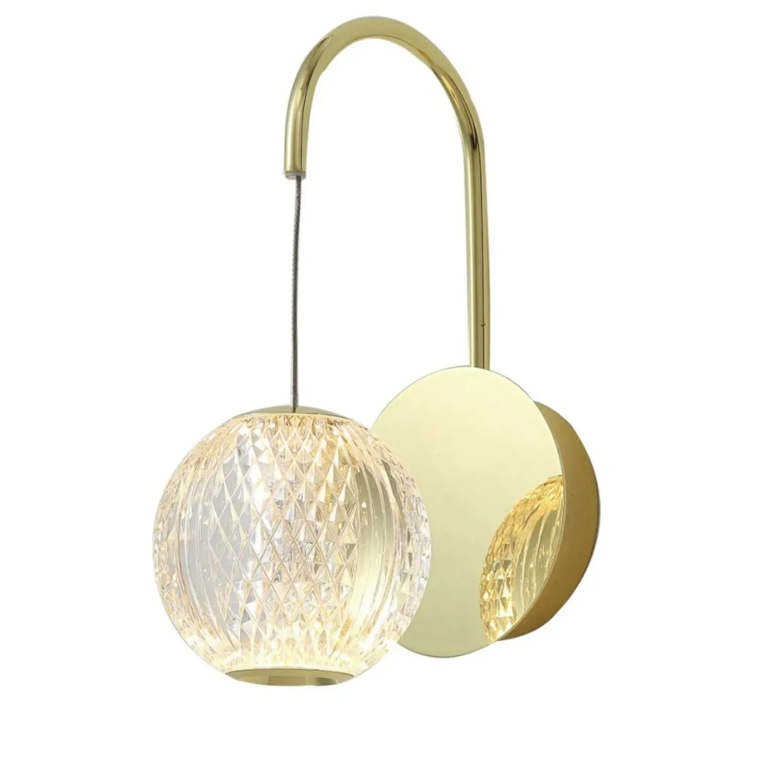 Sklep Kaja Złoty kinkiet z ledową kulą WL-12220121-1A-GD ROSARIO | Kaja