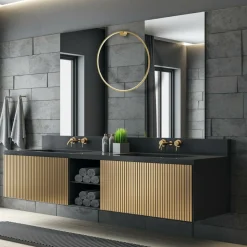 Sklep Kaja Złoty kinkiet z ochroną IP44, wbudowany LED ML8853 z serii SATURNO | Kaja Oświet