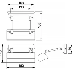 Sklep Kaja Złoty kinkiet z regulowanym kątem CHAWTON-PLS-PB z serii CHAWTON