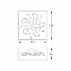 Sale Złoty, kwadratowy plafon z kryształkami C0578-04A-B5V7 SPRING | Kaja Żyrandole Nowoczesne